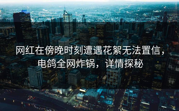 网红在傍晚时刻遭遇花絮无法置信,电鸽全网炸锅,详情探秘 网红在傍晚时刻遭遇花絮无法置信,电鸽全网炸锅,详情探秘